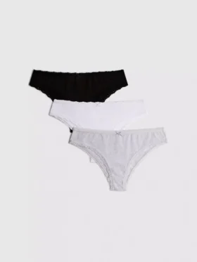 Pack de 3 braguitas brasileñas de algodón