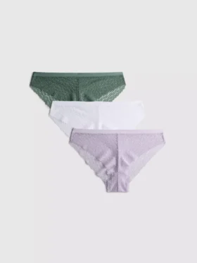 Pack de 3 braguitas brasileñas de encaje integral