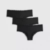 Pack de 3 braguitas de talle bajo con ribete de encaje