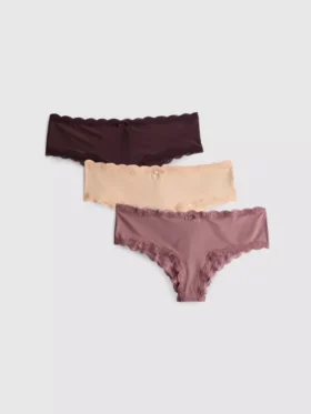 Pack de 3 braguitas hipster neutras de microfibra