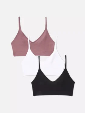 Pack de 3 bralettes sin costuras tipo camiseta corta