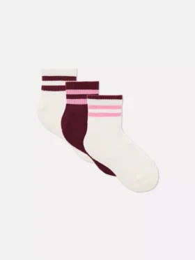 Pack de 3 calcetines cortos con bloques de color