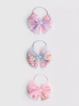 Pack de 3 gomas para el pelo con lazo de lentejuelas