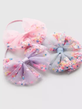 Pack de 3 gomas para el pelo con lazo de lentejuelas