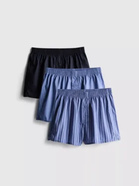 Pack de 3 pantalones cortos bóxer con bragueta de botones
