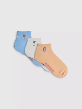 Pack de 3 pares de calcetines cortos de cóctel