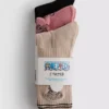 Pack de 3 pares de calcetines de una sola pieza con ribete