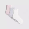 Pack de 3 pares de calcetines tobilleros con ribete de lechuga
