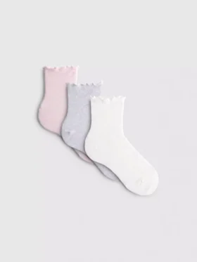 Pack de 3 pares de calcetines tobilleros con ribete de lechuga