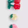 Pack de 3 pinzas para el pelo con forma de fruta
