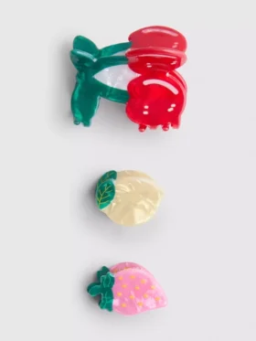 Pack de 3 pinzas para el pelo con forma de fruta