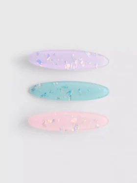 Pack de 3 pinzas para el pelo ovaladas de resina