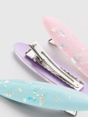 Pack de 3 pinzas para el pelo ovaladas de resina