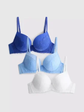 Pack de 3 sujetadores push-up de encaje de las tallas A-E