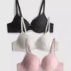 Pack de 3 sujetadores push-up totalmente de encaje