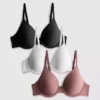 Pack de 3 sujetadores tipo camiseta de cobertura total