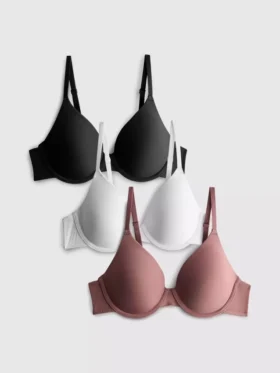 Pack de 3 sujetadores tipo camiseta de cobertura total