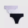 Pack de 3 tangas de encaje acanalado sin costuras
