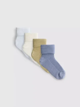 Pack de 4 calcetines de bebé acanalados