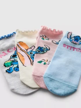 Pack de 4 pares de calcetines de zapatillas de Stitch de Disney