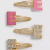 Pack de 4 pinzas para el pelo con iniciales y cierre a presión