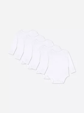 Pack de 5 bodies básicos de manga larga