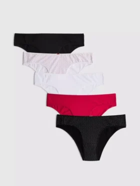 Pack de 5 braguitas brasileñas estampadas con alto contenido en algodón