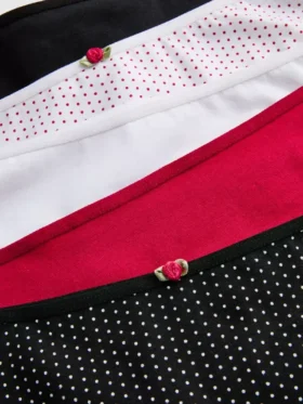 Pack de 5 braguitas brasileñas estampadas con alto contenido en algodón