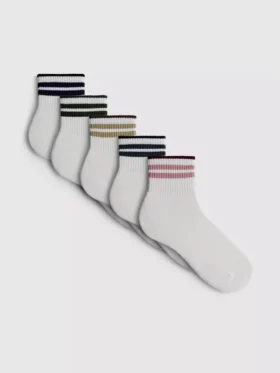 Pack de 5 pares de calcetines cortos a rayas de colores