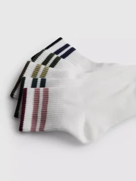 Pack de 5 pares de calcetines cortos a rayas de colores