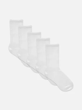 Pack de 5 pares de calcetines cortos blancos