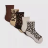 Pack de 5 pares de calcetines cortos con estampado animal