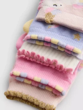 Pack de 5 pares de calcetines cortos con estampado de unicornio