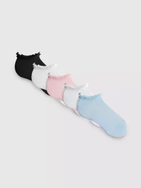Pack de 5 pares de calcetines de zapatillas con ribete de tul