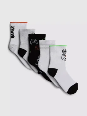Pack de 5 pares de calcetines tobilleros con estampado de juegos