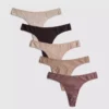 Pack de 5 tangas de algodón en tonos neutros