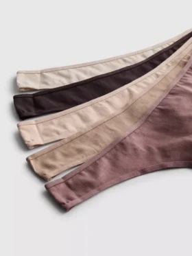 Pack de 5 tangas de algodón en tonos neutros