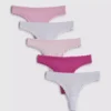 Pack de 5 tangas de microfibra con ribete de encaje