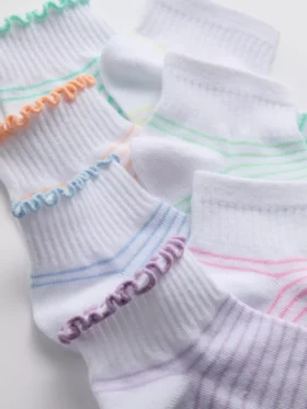 Pack de 7 calcetines de tobillo con rayas multicolores