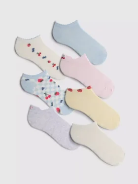 Pack de 7 calcetines tobilleros con estampado de frutas