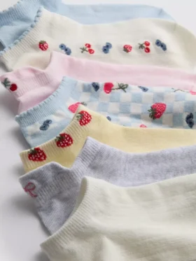 Pack de 7 calcetines tobilleros con estampado de frutas