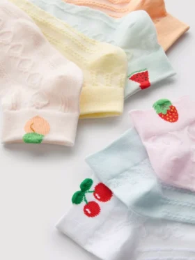 Pack de 7 pares de calcetines cortos con estampado de frutas