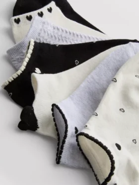 Pack de 7 pares de calcetines de zapatillas con corazones