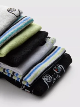 Pack de 7 pares de calcetines de zapatillas deportivos con motivos de juegos