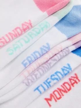 Pack de 7 pares de calcetines tobilleros con los días de la semana