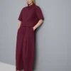 Pantalones acampanados plisados con tacto de papel