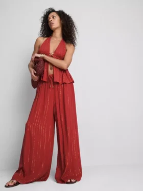 Pantalones anchos brillantes de Paula Echevarría
