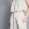 Pantalones anchos de algodón bordados