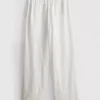 Pantalones anchos de algodón bordados