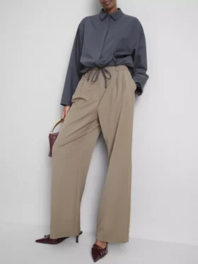 Pantalones anchos plisados